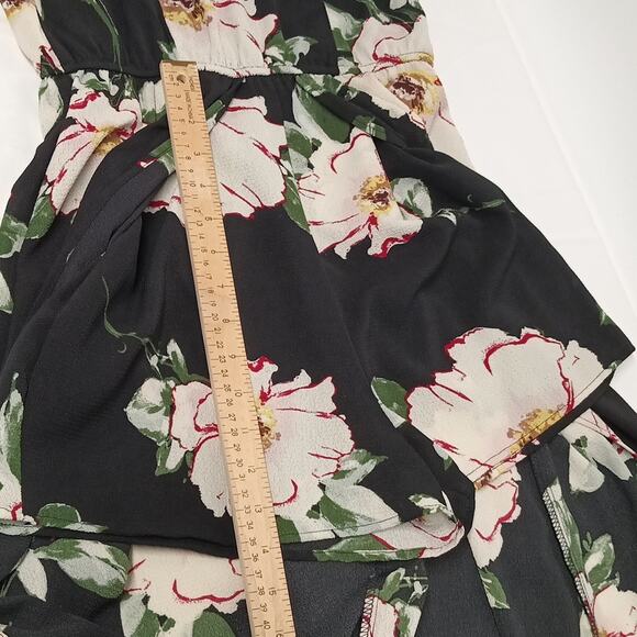 women's floral black halter sleeveless long skirt Rompers/ jumpsuit size M EUC - Picture 13 of 15